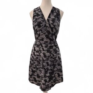 Rebecca Taylor Black and Gray Patterned Dress
